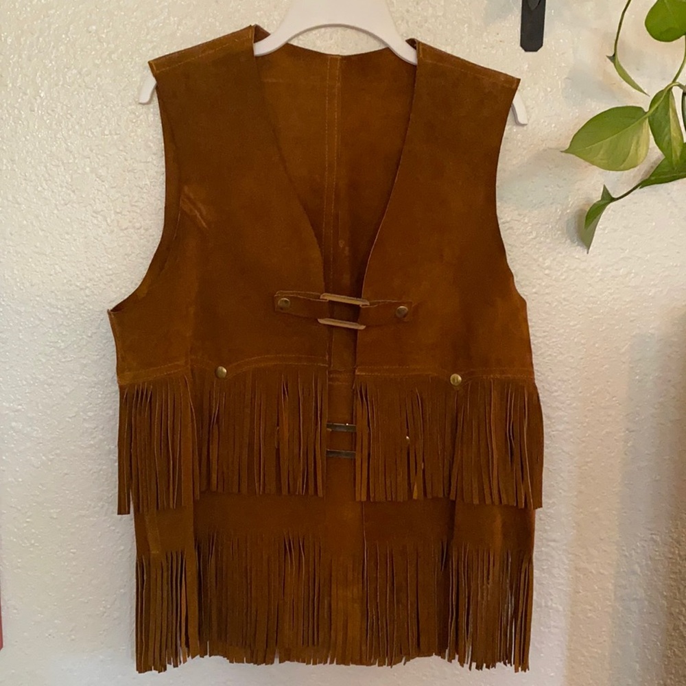 Vintage 60’s/70’s leather vest with tassels